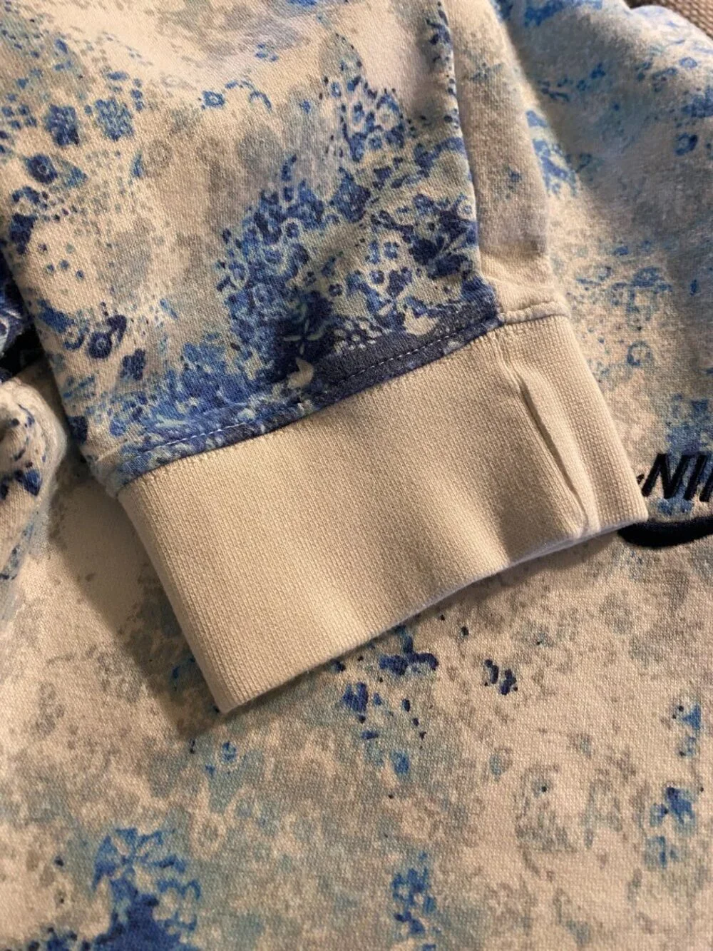 Nike Tie Dye Jogger Sweatpants Size Small Blue White Heavyweight Fleece Zipper P